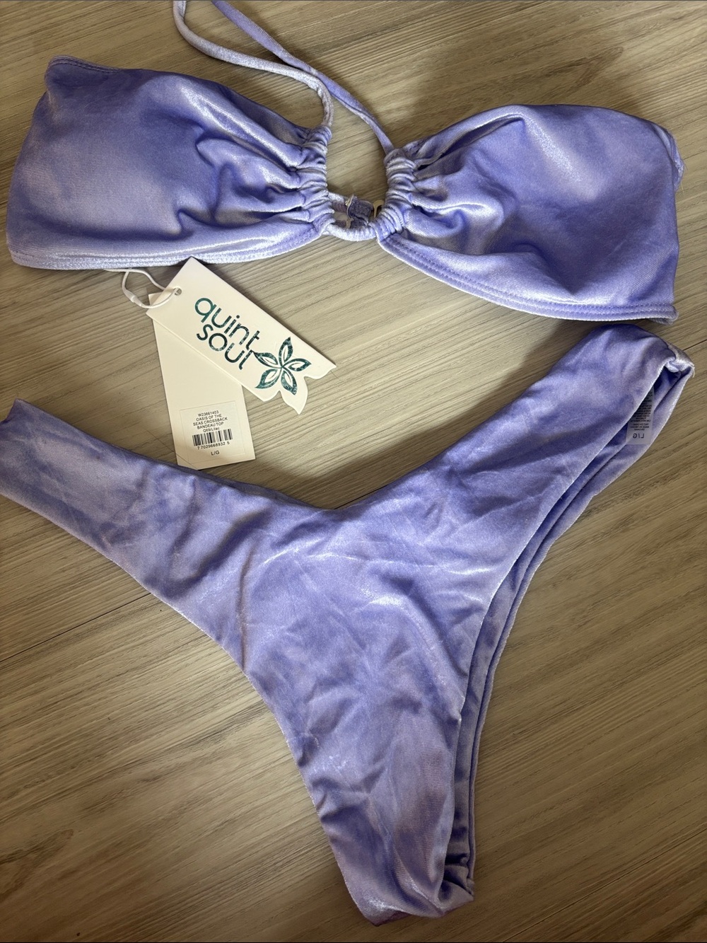 QUINTSOUL NWT Lavender velvet bikini
